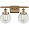 Ballston Urban Beacon 2 Light 16" LED Bath Light - Brushed Brass - Cle