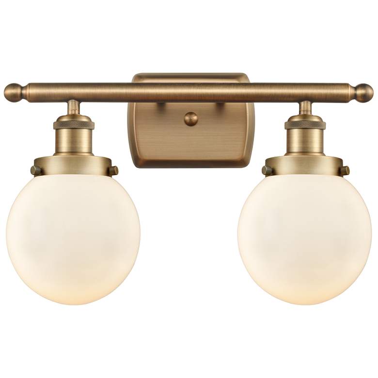 Image 1 Ballston Urban Beacon 2 Light 16" LED Bath Light - Brushed Brass - Whi