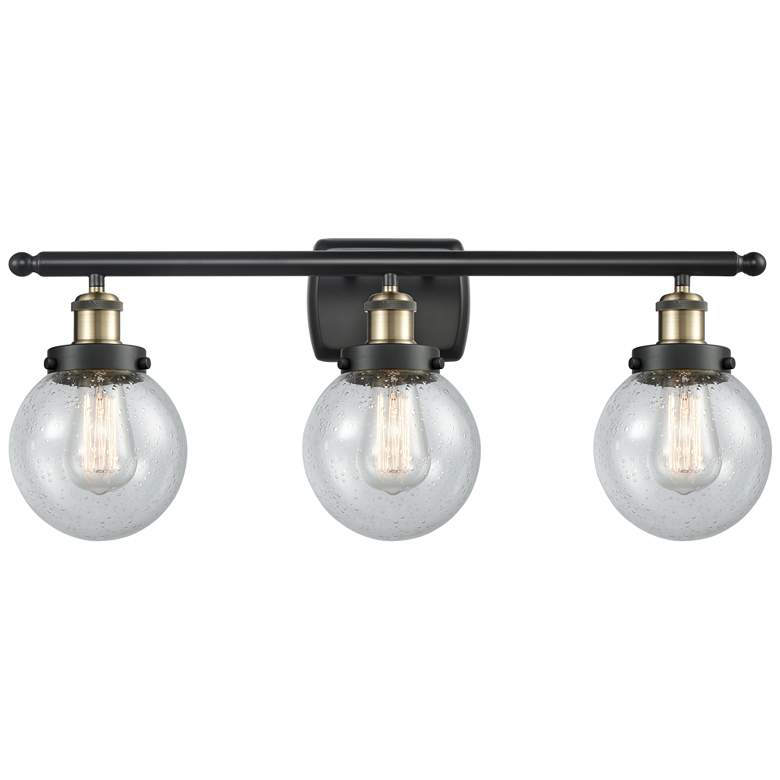 Image 1 Ballston Urban Beacon 3 Light 26" Bath Light - Black Brass - Seedy Sha