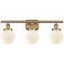 Ballston Urban Beacon 3 Light 26" Bath Light - Brushed Brass - White S