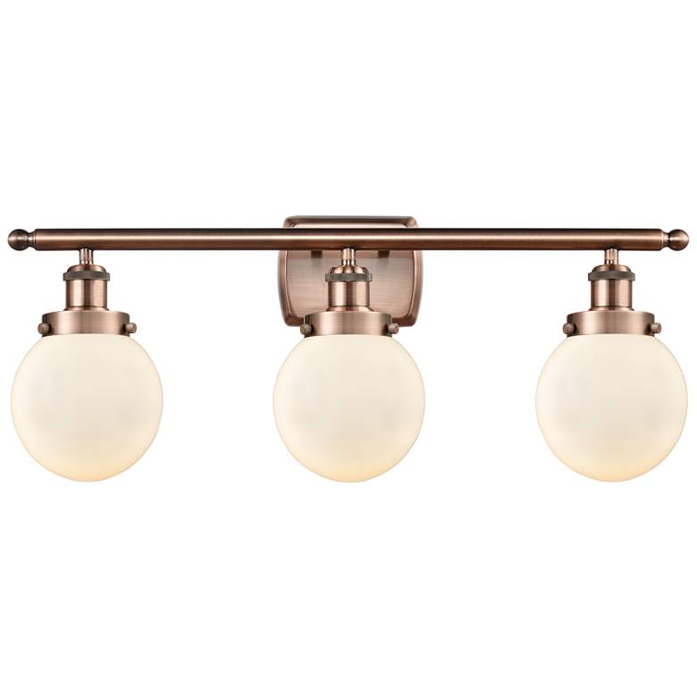 Image 1 Ballston Urban Beacon 3 Light 26" Bath Light - Copper - White Shade