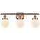 Ballston Urban Beacon 3 Light 26" Bath Light - Copper - White Shade