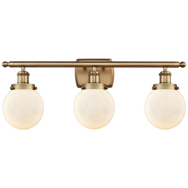 Image 1 Ballston Urban Beacon 3 Light 26" LED Bath Light - Brushed Brass - Whi