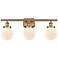 Ballston Urban Beacon 3 Light 26" LED Bath Light - Brushed Brass - Whi