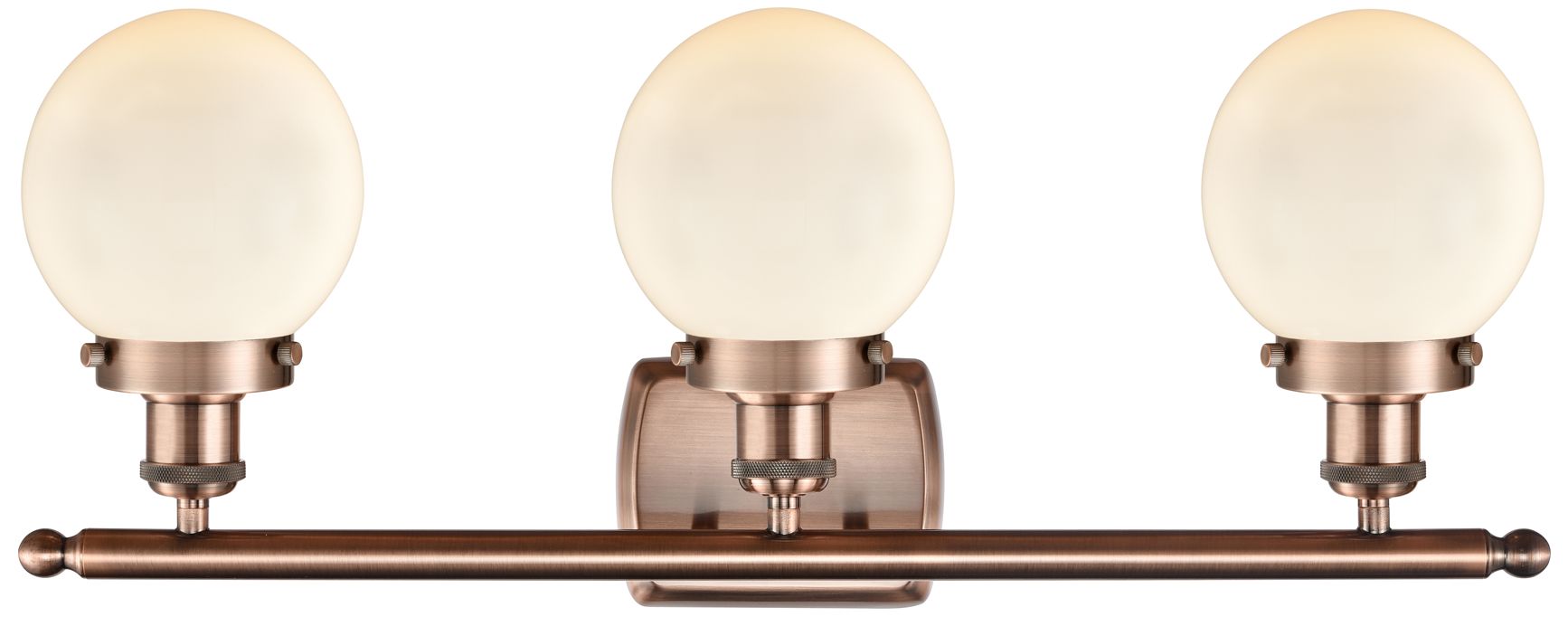 Image 2 Ballston Urban Beacon 3 Light 26" LED Bath Light - Copper - White Shad more views
