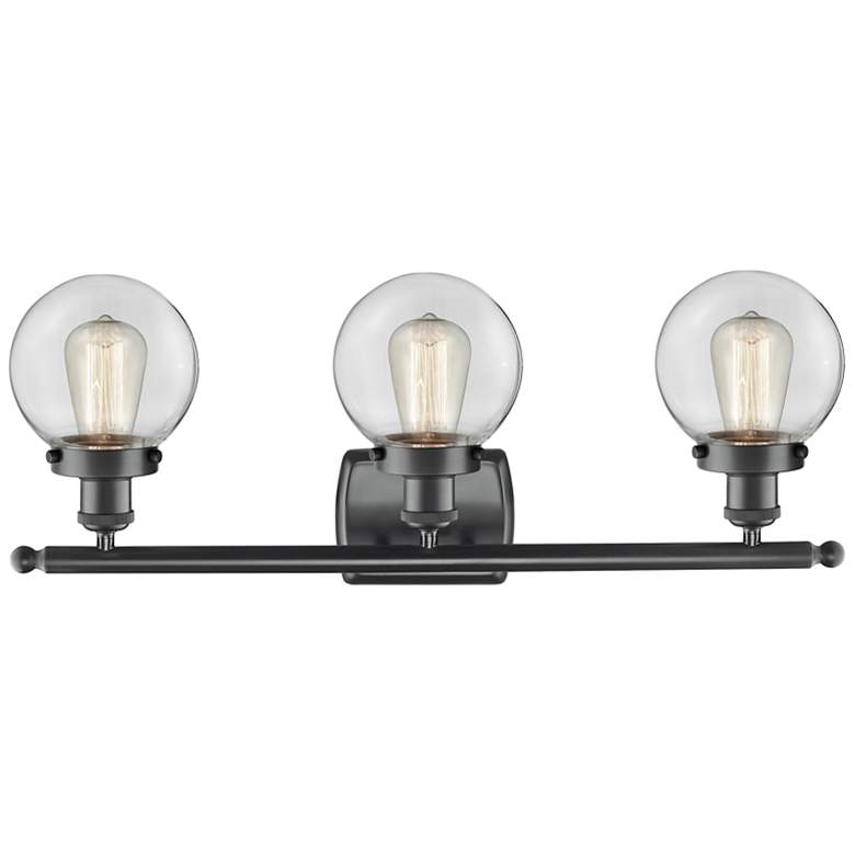Image 2 Ballston Urban Beacon 3 Light 26" LED Bath Light - Matte Black - Clear more views