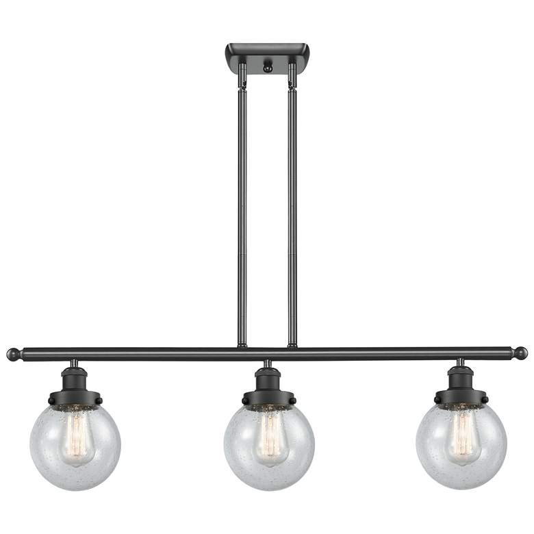 Image 1 Ballston Urban Beacon 36"W 3 Light Matte Black Island Light w/ Seedy S