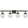 Ballston Urban Beacon 4 Light 36" Bath Light - Black Brass - Clear Sha