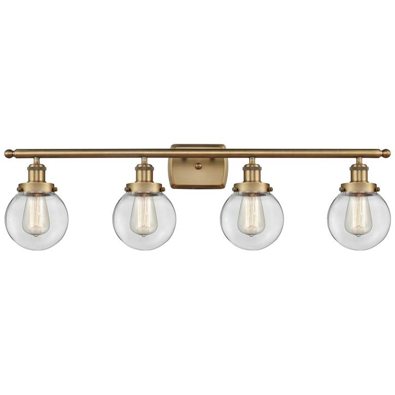 Image 1 Ballston Urban Beacon 4 Light 36" Bath Light - Brushed Brass - Clear S
