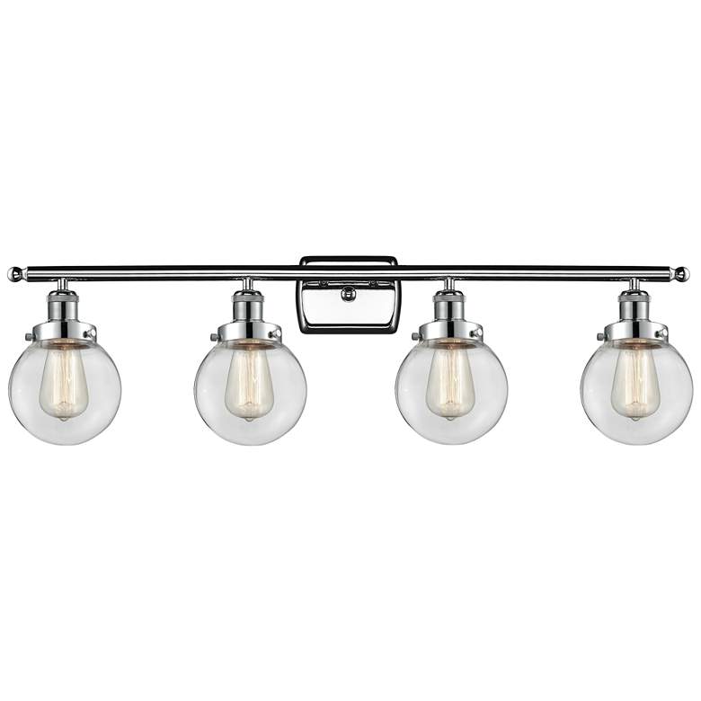 Image 1 Ballston Urban Beacon 4 Light 36" Bath Light - Polished Chrome - Clear