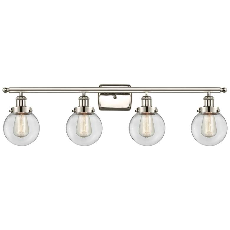 Image 1 Ballston Urban Beacon 4 Light 36" Bath Light - Polished Nickel - Clear