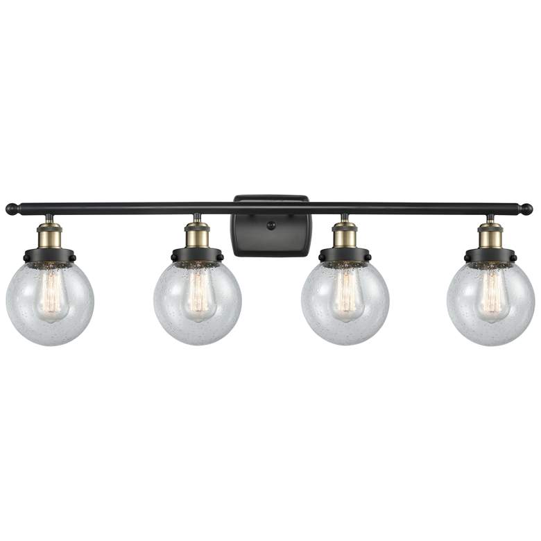 Image 1 Ballston Urban Beacon 4 Light 36" LED Bath Light - Black Brass - Seedy