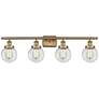 Ballston Urban Beacon 4 Light 36" LED Bath Light - Brushed Brass - Cle