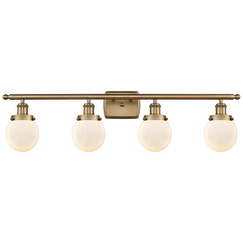 Image 1 Ballston Urban Beacon 4 Light 36" LED Bath Light - Brushed Brass - Whi