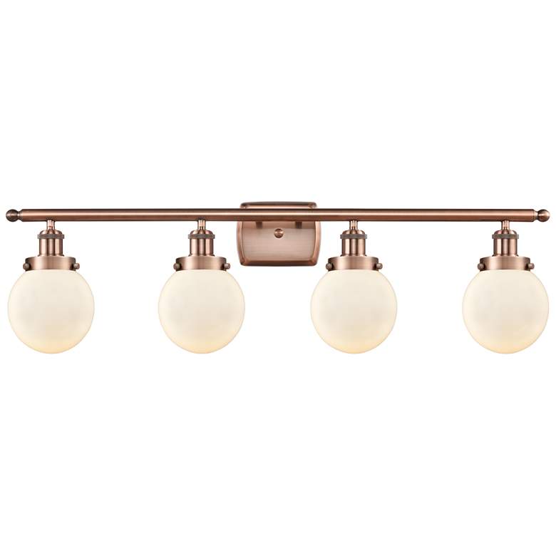 Image 1 Ballston Urban Beacon 4 Light 36" LED Bath Light - Copper - White Shad