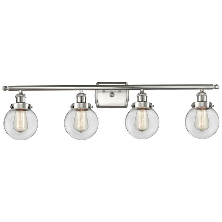 Image 1 Ballston Urban Beacon 4 Light 36" LED Bath Light - Satin Nickel - Clea