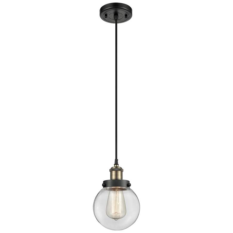 Image 1 Ballston Urban Beacon 6" LED Mini Pendant - Black Antique Brass - Clea