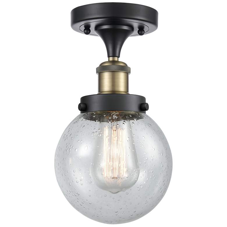 Image 1 Ballston Urban Beacon 6" LED Semi-Flush Mount - Black Brass - Seedy