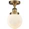 Ballston Urban Beacon  6" LED Semi-Flush Mount - Brass - Matte White