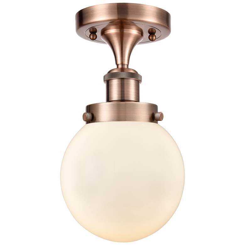 Image 1 Ballston Urban Beacon  6" LED Semi-Flush Mount - Copper - Matte White