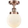 Ballston Urban Beacon  6" LED Semi-Flush Mount - Copper - Matte White