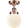 Ballston Urban Beacon  6" LED Semi-Flush Mount - Copper - Matte White