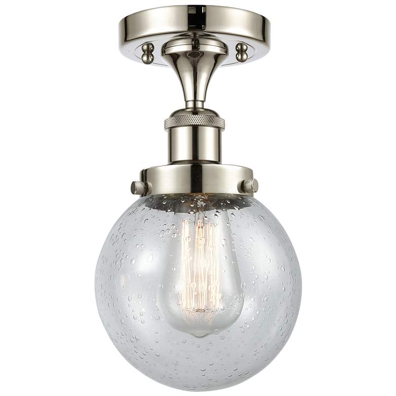 Image 1 Ballston Urban Beacon 6" LED Semi-Flush Mount - Polished Nickel - See