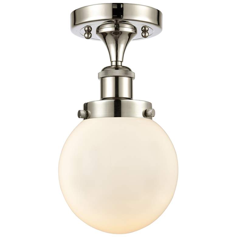 Image 1 Ballston Urban Beacon 6" LED Semi-Flush Mount - Polished Nickel - Whi