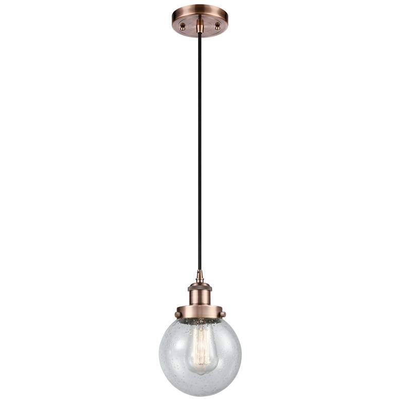 Image 1 Ballston Urban Beacon 6" Mini Pendant - Antique Copper - Seedy Shade