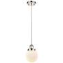 Ballston Urban Beacon 6" Mini Pendant - Polished Nickel - Matte White
