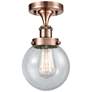 Ballston Urban Beacon  6" Semi-Flush Mount - Antique Copper - Seedy Sh