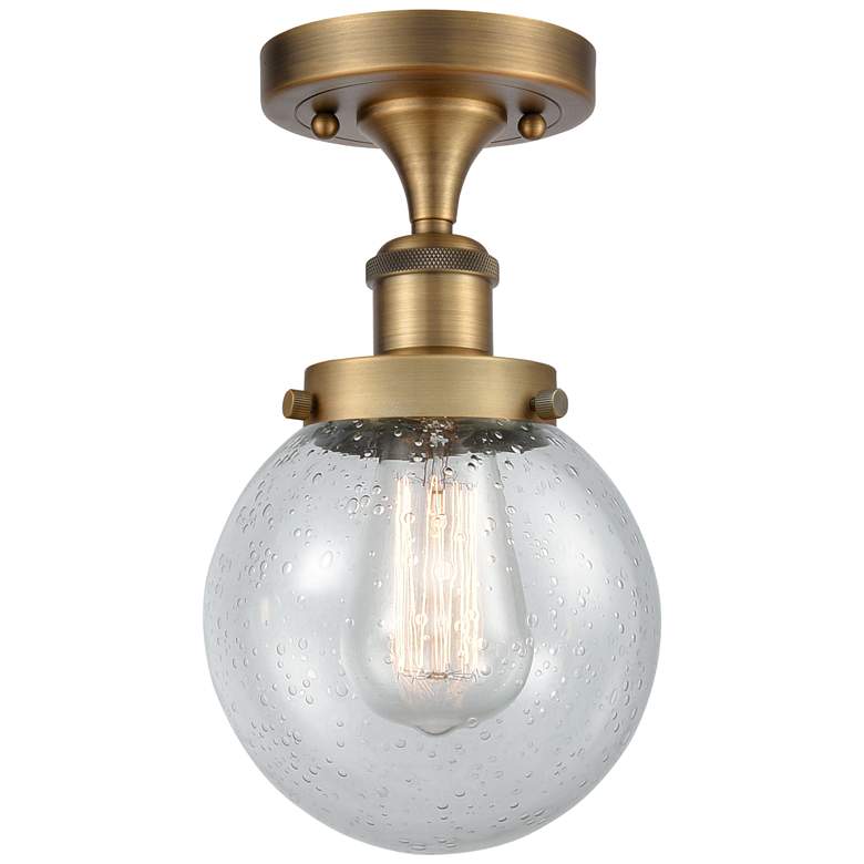 Image 1 Ballston Urban Beacon 6" Semi-Flush Mount - Brushed Brass - Seedy Sha