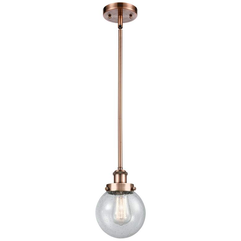 Image 1 Ballston Urban Beacon 6" Wide Copper Stem Hung Mini Pendant w/ Seedy S