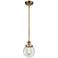Ballston Urban Beacon 6"W Brushed Brass Stem Mini Pendant w/ Clear Sha