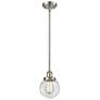 Ballston Urban Beacon 6"W Brushed Nickel Stem Mini Pendant w/ Clear Sh