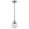 Ballston Urban Beacon 6"W Brushed Nickel Stem Mini Pendant w/ Clear Sh
