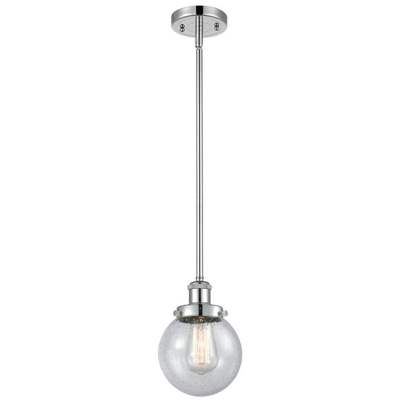 Image 1 Ballston Urban Beacon 6"W Chrome Stem Hung Mini Pendant w/ Seedy Shade