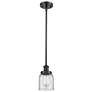 Ballston Urban Bell 10" Black LED Stem Hung Mini Pendant w/ Clear Shad