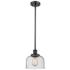 Ballston Urban Bell 10" Bronze LED Stem Hung Mini Pendant w/ Seedy Sha