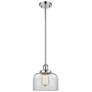 Ballston Urban Bell 10" Chrome LED Stem Hung Mini Pendant w/ Clear Sha