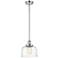 Ballston Urban Bell 10" Chrome LED Stem Hung Mini Pendant w/ Swirl Sha