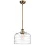 Ballston Urban Bell 12" Brushed Brass Stemmed Mini Pendant w/ Deco Sha