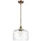 Ballston Urban Bell 12" Brushed Brass Stemmed Mini Pendant w/ Deco Sha