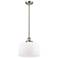 Ballston Urban Bell 12" Brushed Nickel Stemmed Mini Pendant w/ White S