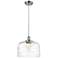 Ballston Urban Bell 12" Chrome Corded Mini Pendant w/ Deco Swirl Shade