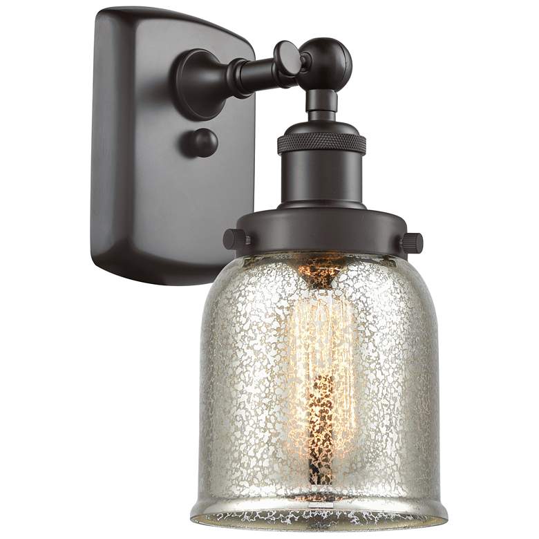 Image 1 Ballston Urban Bell 12" High Bronze Sconce w/ Silver Plated Mercury Sh