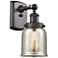 Ballston Urban Bell 12" High Bronze Sconce w/ Silver Plated Mercury Sh