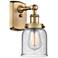 Ballston Urban Bell 12" High Brushed Brass Sconce w/ Seedy Shade