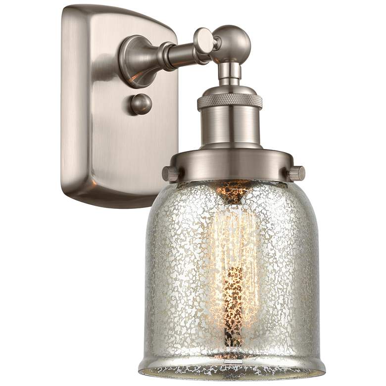 Image 1 Ballston Urban Bell 12" High Brushed Nickel Sconce w/ Mercury Shade