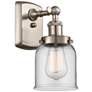 Ballston Urban Bell 12" High Brushed Satin Nickel Sconce w/ Clear Shad